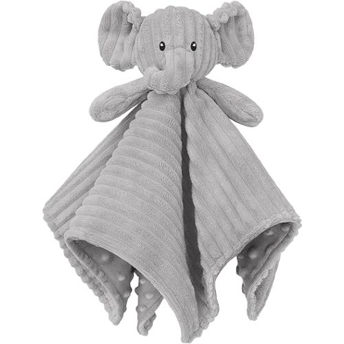 BEILIMU Elephant Baby Security Blanket, Soft Lovey Unisex Blanket Baby Gift for Newborn Boys and Girls Snuggle Toy Stuffed Animal, Grey 15 Inch