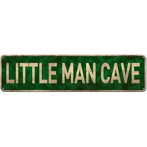 Little Man Cave, Toddler Boy Room Décor, 4" x 16" Decoration Wall Sign, Kids Room Signs For Door, Boy Décor for Bedroom, Boys Only Sign for Room Boys