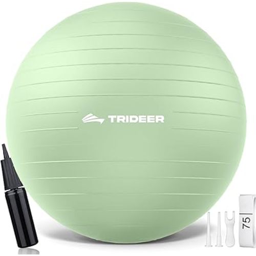 Trideer Yoga Ball – Anti-Burst Exercise Ball for Pregnancy, Office, Birthing, Stretching & Core Workout – Home Gym & Therapy