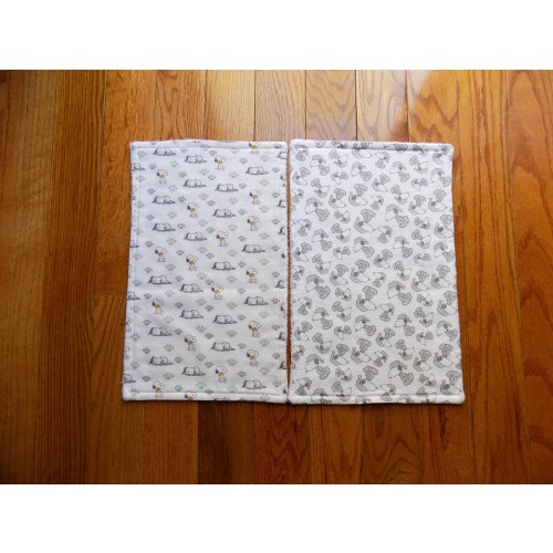 Set of 2 Snoopy Burp Cloths - Baby Shower Gift
