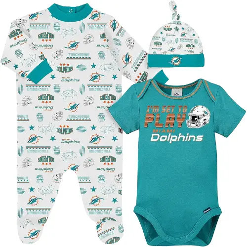 Gerber NFL Baby Boys' 3-Piece Bodysuit, Sleep 'n Play, & Cap Set