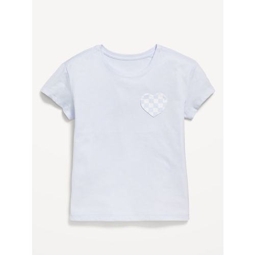 Softest Short-Sleeve Heart-Pocket T-Shirt for Girls