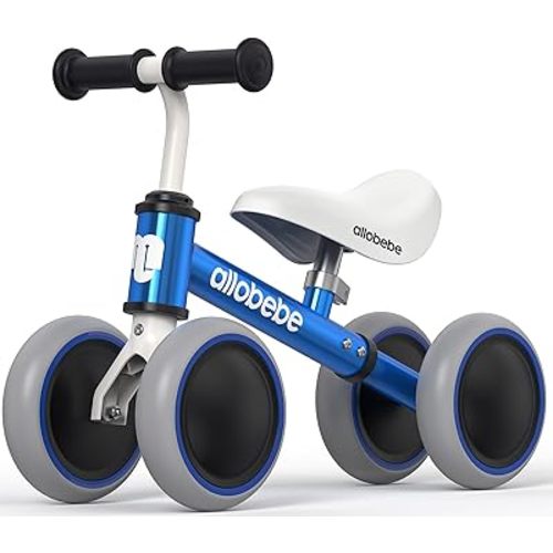 allobebe Baby Balance Bike, Cute Toddler Bikes 12-36 Months Gifts for 1 Year Old Girl Bike to Train Baby from Standing to Running with Adjustable Seat Silent & Soft 3 Wheels