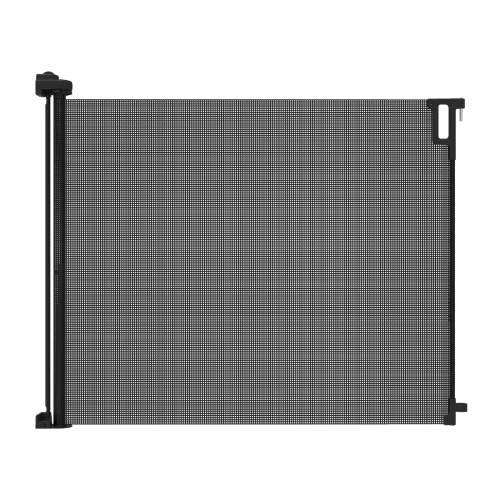 Perma Child Safety Ultimate Retractable Baby Gate 79-in x 38.6-in Hardware Mounted Black Plastic Safety Gate