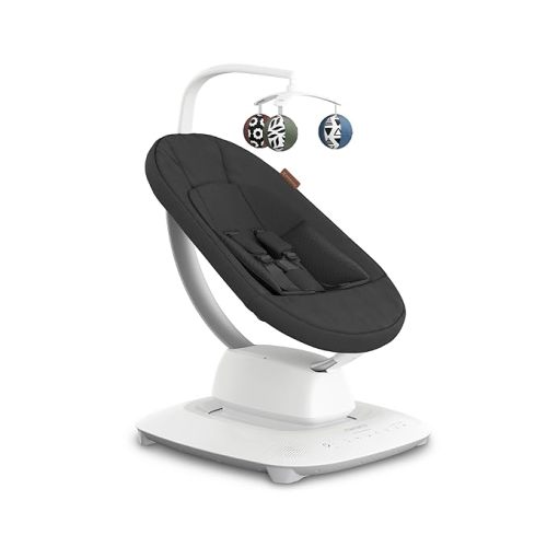 UPPAbaby Mamaroo Smart Swing – Customizable Soothing Modes with MotionSync Technology – Infant Recline + Bluetooth Enabled – Included Newborn Insert – Jake (Charcoal Mélange)