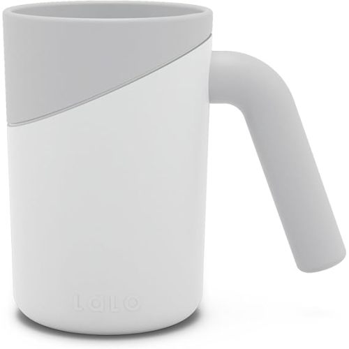 Lalo Bath Rinse Cup - Handle for Easy Grip, Tear-Free Baby Bathing, Flexible Lip, Soft Edge, Lightweight Bath Cup For Rinsing Hair and Body - Coconut