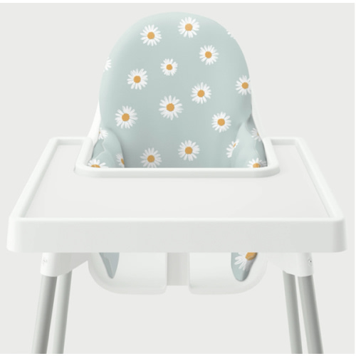 Highchair Cushion Cover - Sky Blue Daisies – Yeah Baby Goods