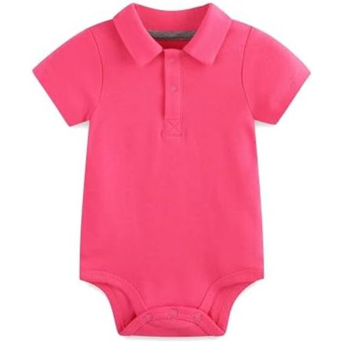 Baby Girl Collared Onsie Polo Bodysuit Boy Cotton Romper Short Sleeve 0~24M