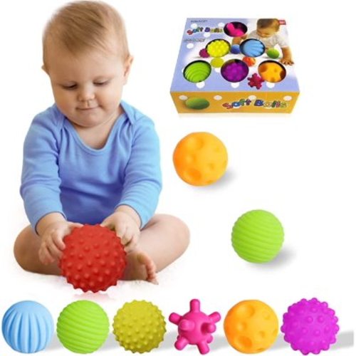 Sensory Balls For Baby Textured Multi Baby Balls Gift Sets, Massage Stress Relief Water Bath Toys Spikey Sensory Squeeze Ball 6 month baby toys For Kids Toddlers(6 Pack)