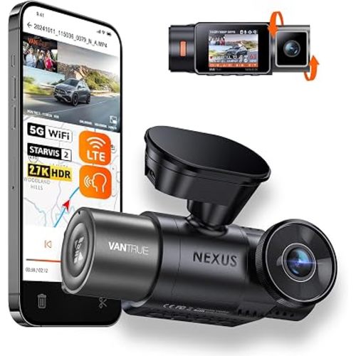 Vantrue N2X 2.7K Dash Cam Front and Inside, 5G WiFi Dual Dash Camera for Car with HDR IR Night Vision, STARVIS 2, GPS, 2.5K/60FPS, G-Sensor, 24/7 Parking Mode, Voice Control, Support 512GB Max