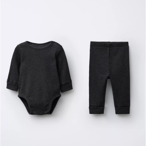 WAFFLE BODYSUIT AND LEGGING SET - Anthracite grey | ZARA United States