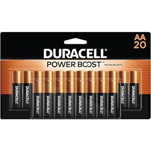 Duracell Coppertop AA Batteries with Power Boost Ingredients, 20 Count Pack Double A Battery with Long-lasting Power, Alkaline AA Battery for Household and Office Devices