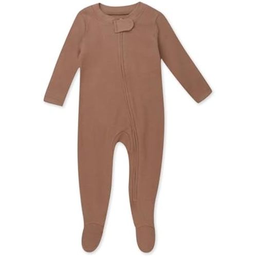 HonestBaby Baby Girls' Sleep and Play Footed Pajamas One-Piece Sleeper Jumpsuit Zip-front Pjs Organic Cotton