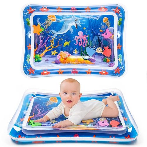 Tummy Time Water Mat丨Inflatable Tummy Time Water Play Mat for Babies, Infants and Toddlers 3 to 12 Months Promote Development Toys Baby Gifts - Blue