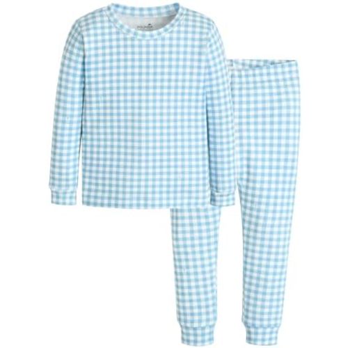moimoln Plaid Check Soft Cotton Modal 6M-8Y Baby Toddler Long-Sleeve Snug-Fit Pajama Sleepwear Daily