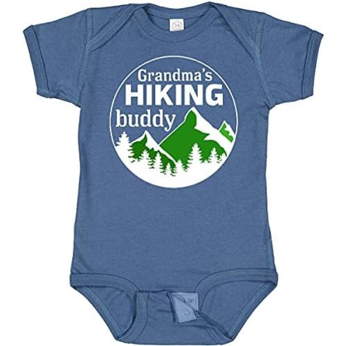 inktastic Grandma's Hiking Buddy with Mountains and Trees Baby Bodysuit
