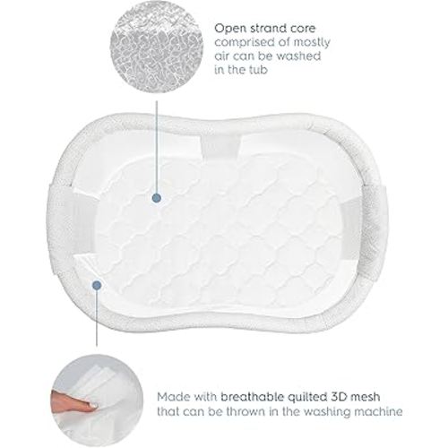 HALO DreamWeave Breathable Mesh BassiNest Pad – 100% Washable Cover and Core – Hypoallergenic, Non-Toxic Materials