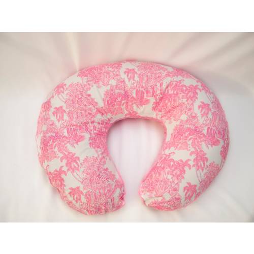 Baby Infant Nursing Feeding Pillow Cover - Palm Beach Toile Tropical Nursery, Palm Trees Nursery - Baby Shower Gift