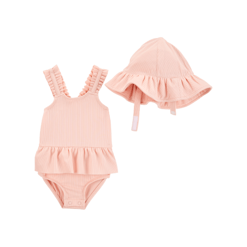Baby 2-Piece Sun Hat & Ruffle 1-Piece Swimsuit Set - Carter's | Carter's