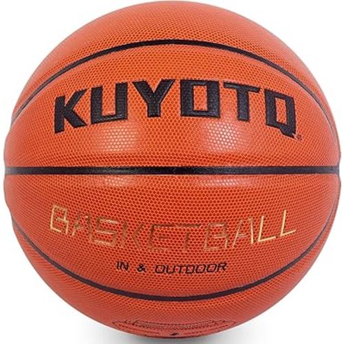 KUYOTQ Kids Toddler Youth Adult Size (3~7) Basketball Thickened Rubber or Leather Small Mini Basketball Soft Touch in & Outdoor Wear Resistant Basketball for Boys Girls Basketball Gifts (Deflated)