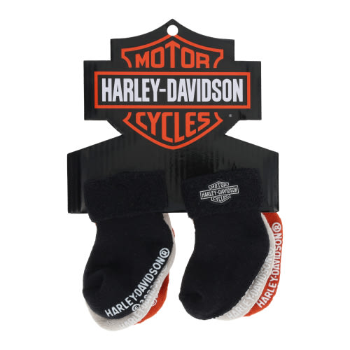 Infant Boy's 3 Pack Sock's in Black / Orange / Dusty Cream