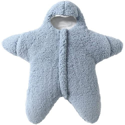 Yuehuam Baby Swaddle Blanket Stroller Wrap, Starfish Thick Fleece Warm Sleeping Sack Newborn Sleeping Bag for 0-6 Months Baby