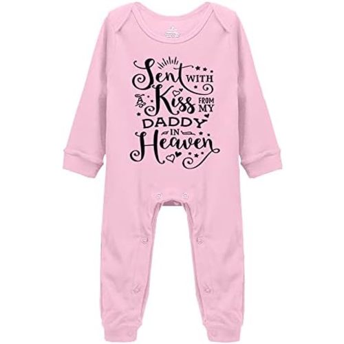 Sent with A Kiss from My Daddy in Heaven Newborn Short Sleeve Crawl Baby Bodysuit