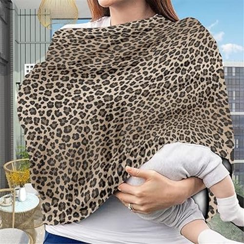 Forchrinse Leopard Cheetah Soft Nursing Breastfeeding Cover