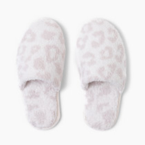 Barefoot Dreams CozyChic Barefoot in the Wild Slipper - Cream/Stone, L
