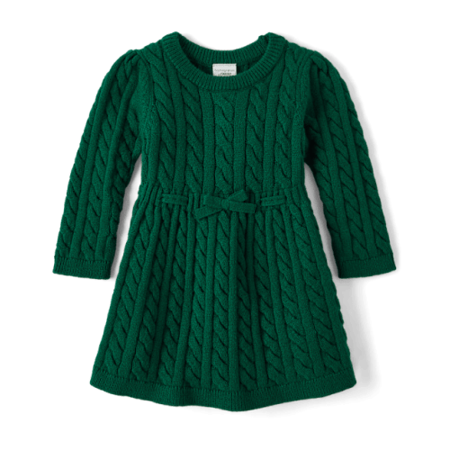 Baby Girls Cable Knit Sweater Dress - Homegrown by Gymboree - Green
