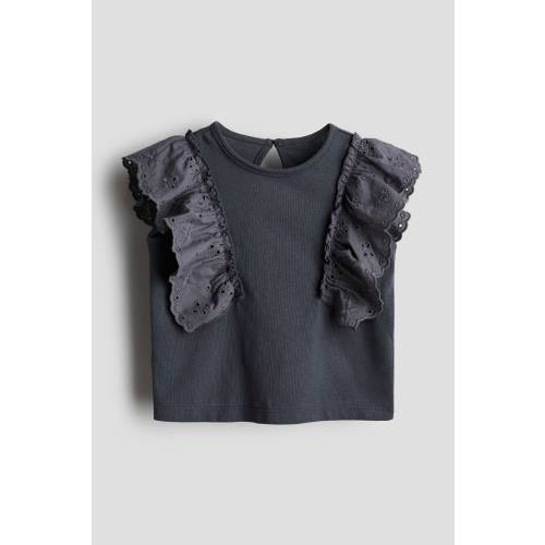 RUFFLE-TRIMMED COTTON TOP
