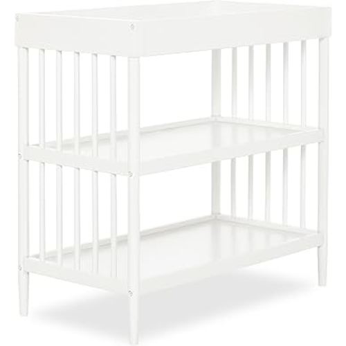 Dream On Me Clover Changing Table with Rounded Spindles in White