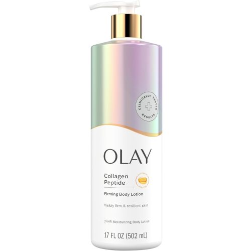 Olay Body Lotion for Women, Firming with Collagen Peptides Serum, Visibly Firmer Skin, 24hr Moisture & Hydration, Fast Absorbing Formula, Vitamin B3 Complex, For All Skin Types, 17 fl oz