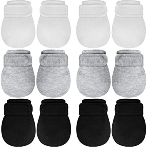 Newcotte Adjustable Baby Mittens No Scratch Newborn Cotton Breathable Gloves Warm Baby Mitts for Boys