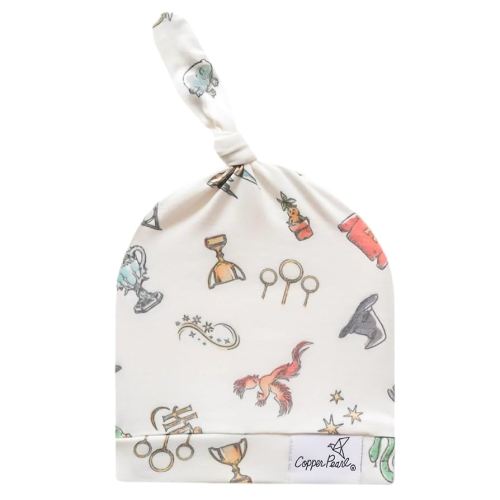 Copper Pearl Baby Beanie Hat Top Knot Stretchy Soft Wizarding World