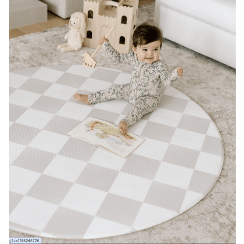 Padded Play Mat - Checkers & Herringbone