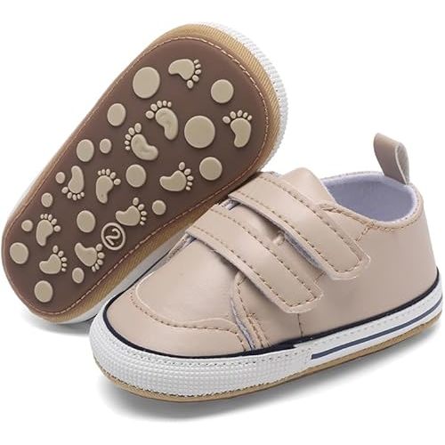 Clowora Baby Boys Girls Shoes Non-Slip Rubber Sole Sneakers Infant First Walking Toddler Crib Shoes Newborn Loafers Flats.