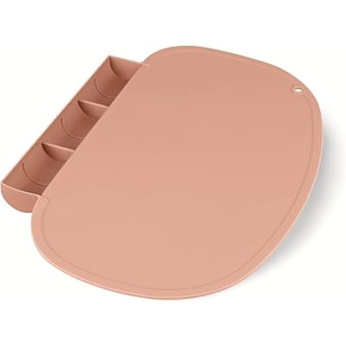 Silicone Placemat for Baby With Food Catching Pocket, Non-Slip Tablemats for Restaurants, Home, Travel (Muted)
