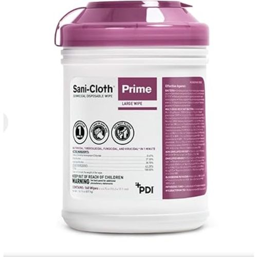 P25372 Sani-Cloth Prime Germicidal Wipe, 6” x 6.75” (Pack of 160)