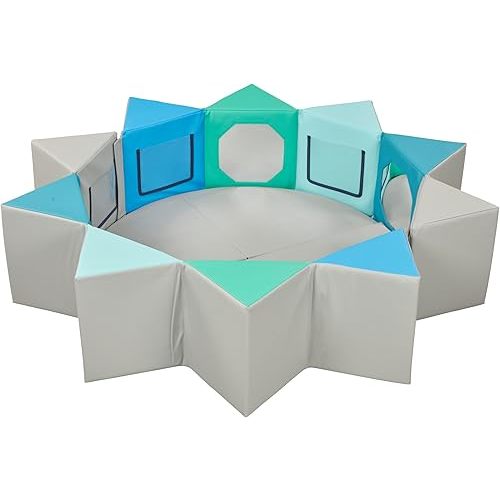ECR4Kids SoftZone Wall of Mirrors, Activity Center, Contemporary, 3-Piece