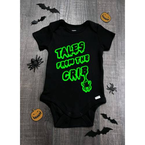 Tales from the Crib Baby Bodysuit, Horror Baby Outfit, Spooky Baby Shower Gift, Halloween Baby Outfit Gift