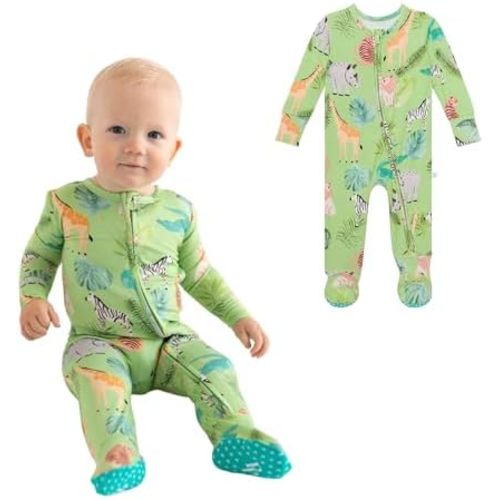 Posh Peanut Baby Boy Footie Pajamas - Soft Viscose Made from Bamboo 2 Way Zipper Sleepers & Onesies