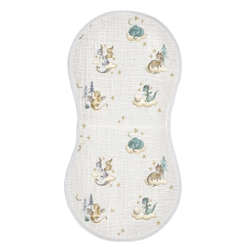 vvfelixl Muslin Burp Cloths Dragon Baby Baby Washcloths for Baby Girl Boys 2 Pack