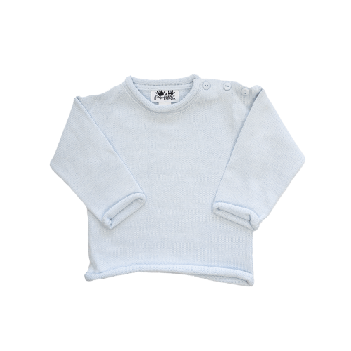 Fingerprints Roll Neck Sweater Light Blue - Spoiled Sweet Boutique - Spoiled Sweet Boutique