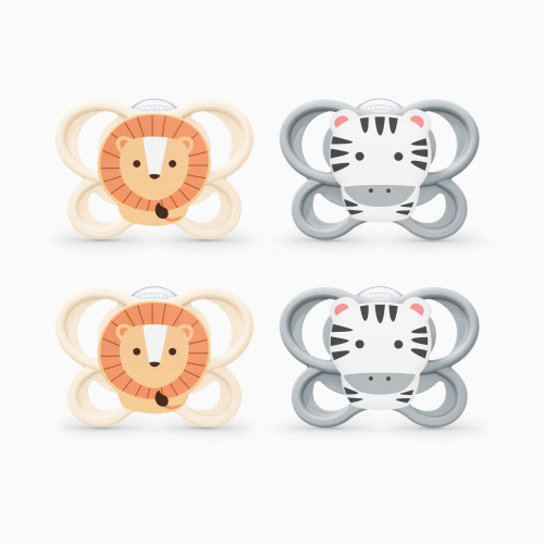 NUK Perfect Match Air Pacifiers - Zebra/Lion, 6-18 Months, 4