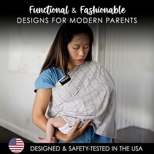 Milk Snob Original 5-in-1 Cover - Added Privacy for Breastfeeding, Baby Car Seat, Carrier, Stroller, High Chair, Shopping Cart, Lounger Canopy - Newborn Essentials, Nursing Top, Herringbone - Taupe