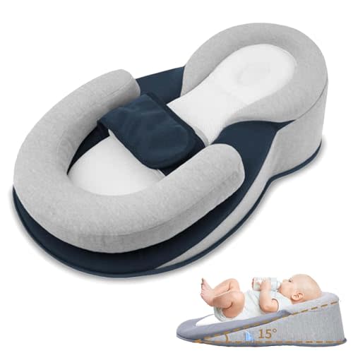 podafu Restnest Baby Bed Acid Reflux with Strap, 2025 New Keesley Rest Nest Baby Bed for Reducing Spit-Up, Babies Feeding Support Pillow, Anti Reflux Newborn Feeding Pillow (Regular with Strap)