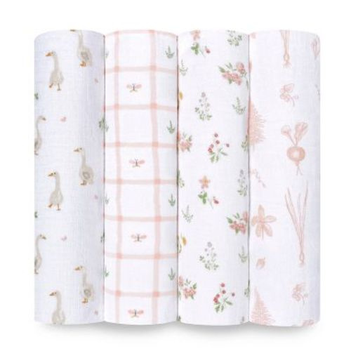 aden + anais essentials Muslin Swaddle Blankets - Woodland - 4pk