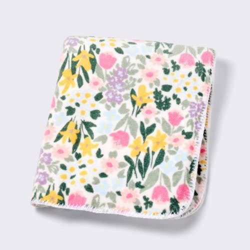 Plush Baby Blanket - Painterly Floral - Cloud Island™