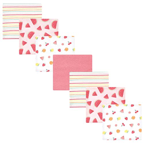 Hudson Baby Unisex Baby Cotton Flannel Receiving Blankets Bundle, Fruit Salad, One Size